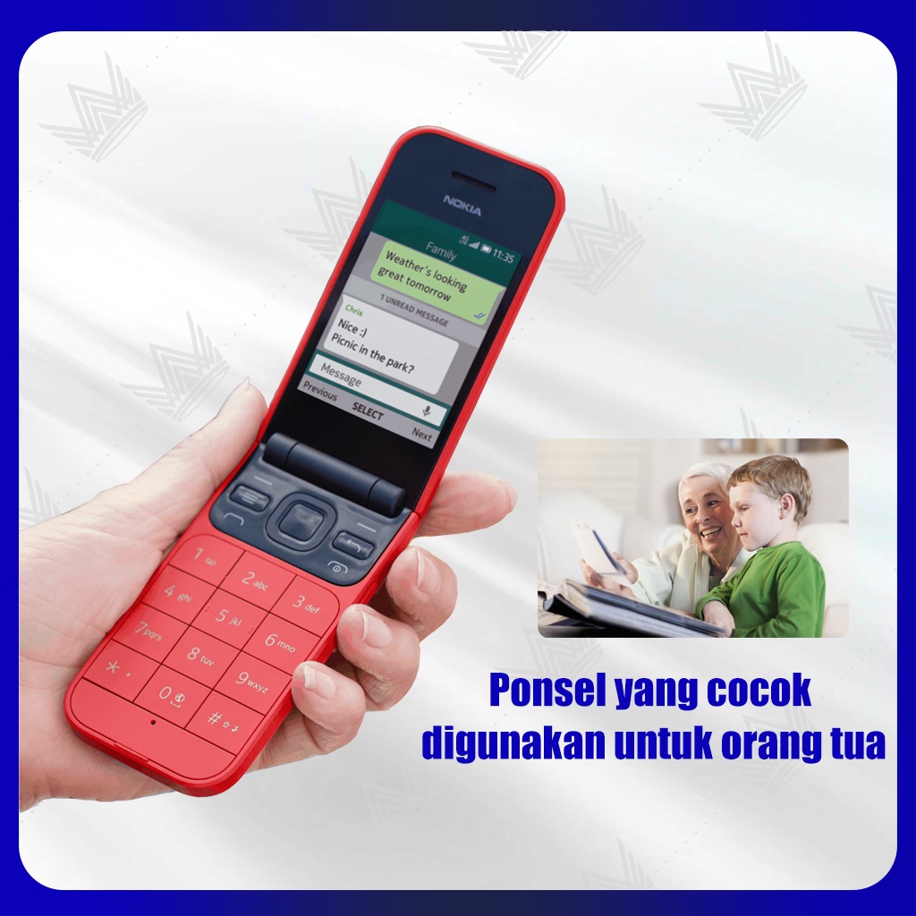 Bagus mulus Handphone flip NOKIA 2720 FLIP DUAL SIM GARANSI TOKO HP JADUL NOKIA JADUL LIPAT Jadul Murah Mobile Phone bahasa indonesia suara besar