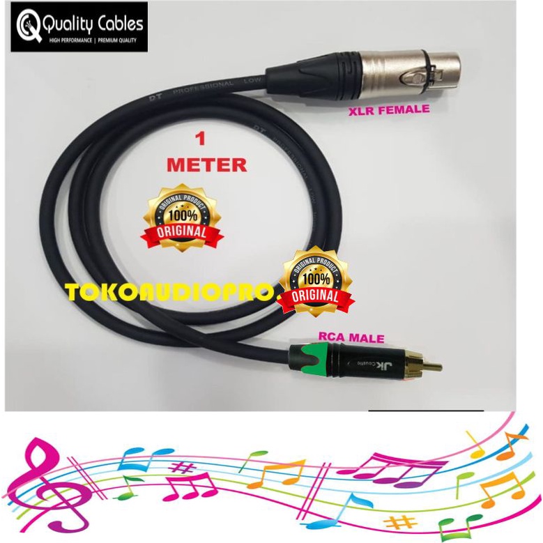 Kabel Audio XLR Female to RCA / Kabel RCA to Canon Cewek XLR Female