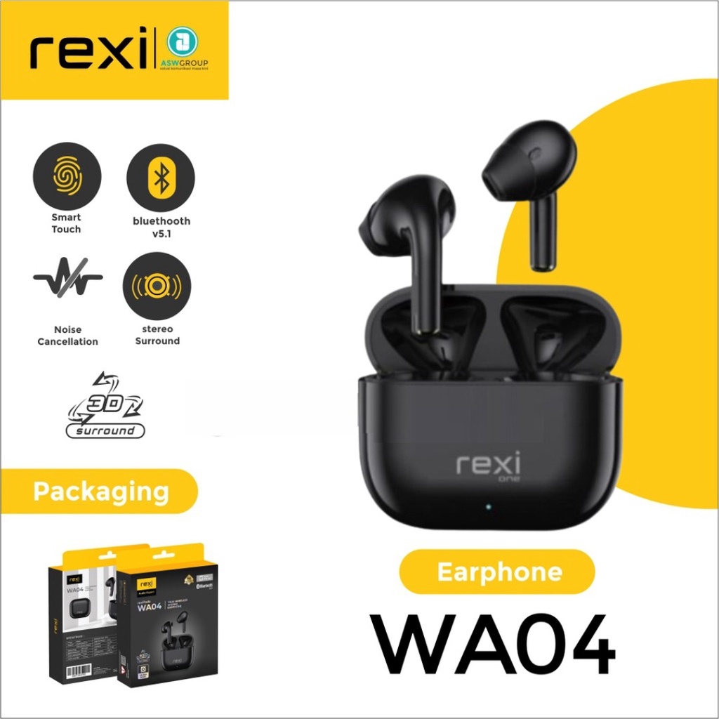 HEADSET EARPHONE EARBUDS BLUETOOTH 5.0 REXIPODS WA04