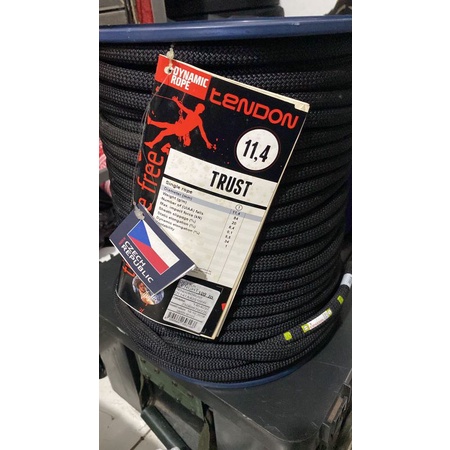 Tali TENDON Karmantel Carmantle Dinamis 11,4mm Tali Statis Jatah TNI Secure 12mm x 50 Meter Panjat C