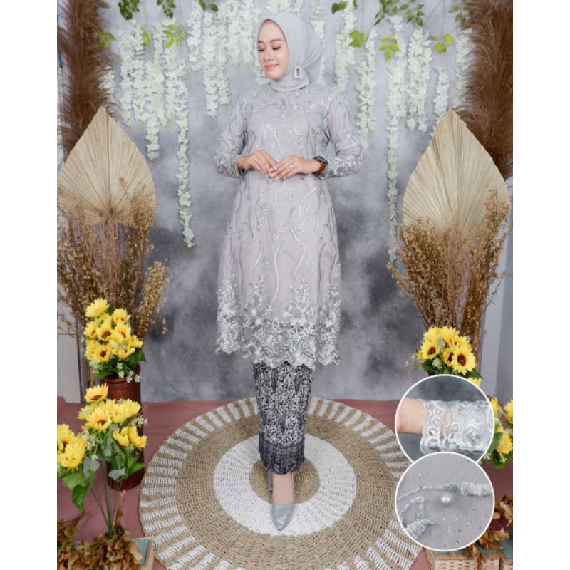 Kebaya Tunik Tulle Moderen - Kebaya Wisuda - Kebaya Pesta - Kebaya Kondangan