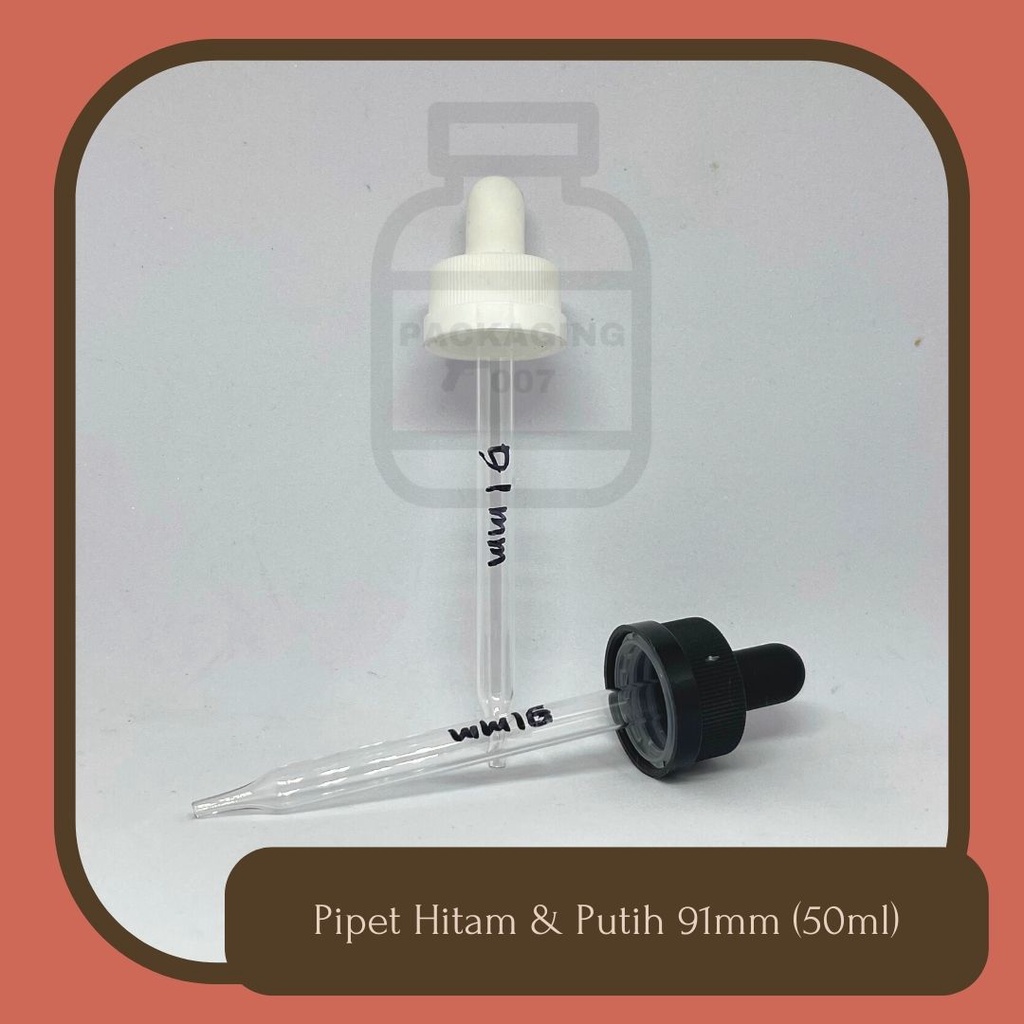 Pipet Kaca Segel / Pipet Serum / Tutup Botol Pipet 91mm (60ml)/ Pipet/ Pipet Essential Oil/ Pipet Ob
