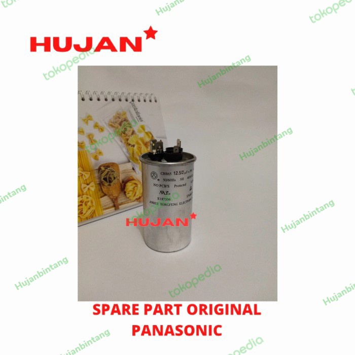 KAPASITOR CAPASITOR AC ASLI ORIGINAL PANASONIC 12.5+2uf MIKRO
