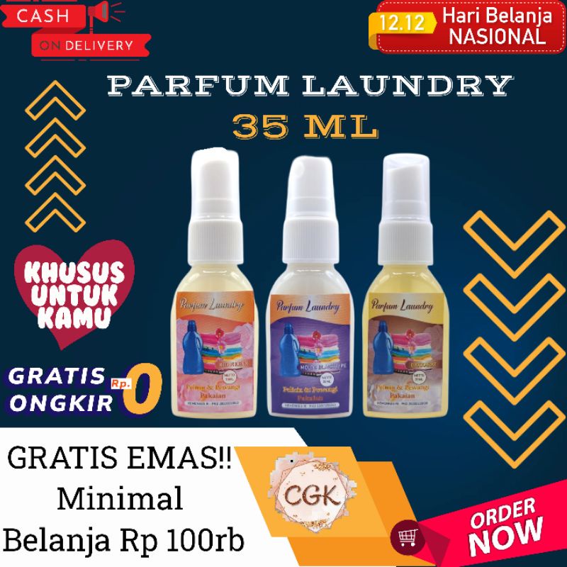 PARFUM LAUNDRY MURAH 35 ML / PENGHARUM PAKAIAN / PELICIN PAKAIAN /PELICIN PAKAIAN WANGI TAHAN LAMA