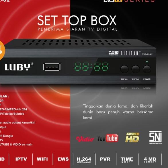 Luby Set Top Box DVB-T2 / Receiver Tv STB Digital DVB-T2 - DVB-T2-01, .