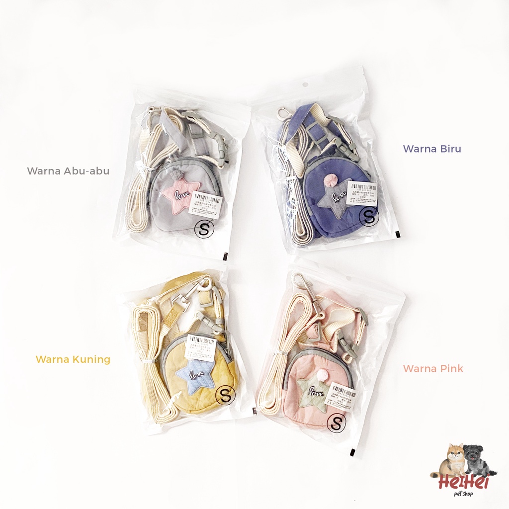Pet Cute Bag Harness Kucing Anjing - Leash Tali Tuntun Tas Anjing Kucing