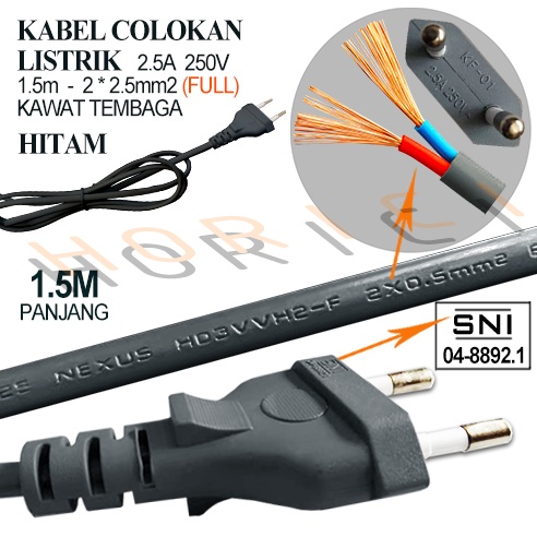 KABEL POWER / KABEL AC 220V / KABEL BUNTUNG / KABEL LISTRIK Kabel Sambungan + Colokan Listrik