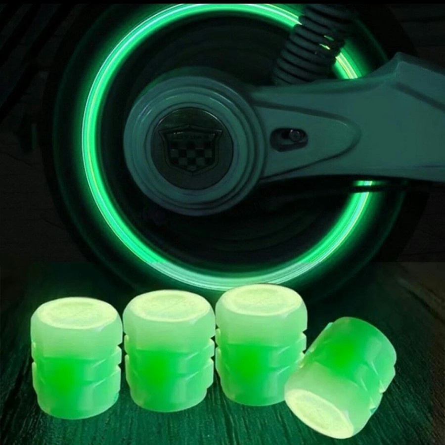 VALVE CAPS TUTUP PENTIL BAN MOBIL MOTOR GLOW IN THE DARK LUMINOUS 1 PC BY ADN