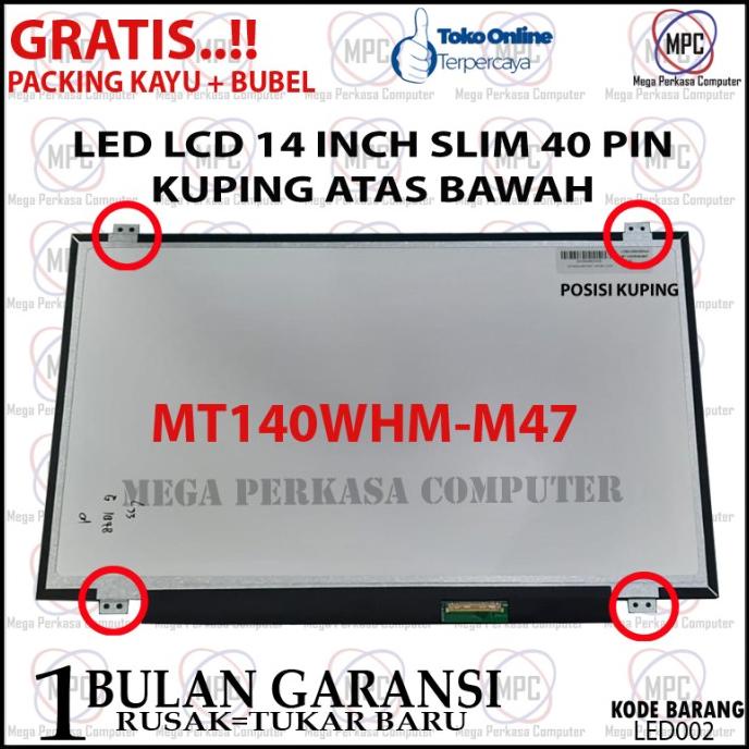 LCD LED 14.0 14 Inch SLIM 40 PIN