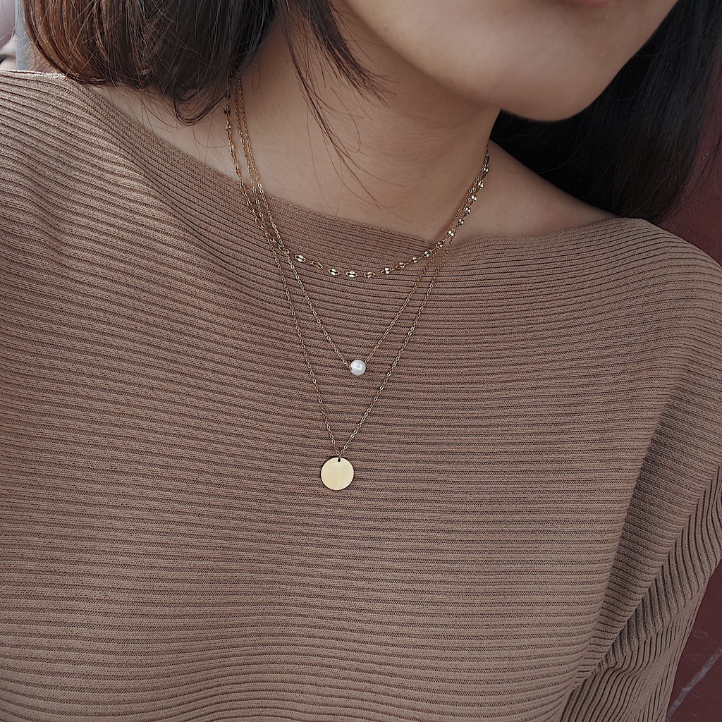 MEGAN PEARL NECKLACE (STAINLESS STEEL + 18K GOLD PLATED) - ANTI KARAT