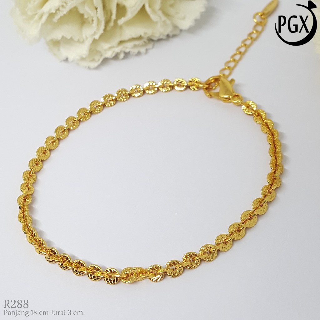 PGX Gelang Tangan Xuping Wanita Perhiasan Lapis Emas Aksesoris Fashion Premium - R288