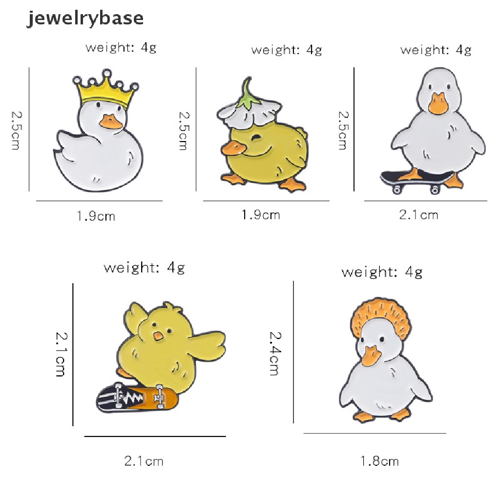 Bros Pin Enamel Desain Hewan Bebek Ayam Skate Naughty Bebek Angsa