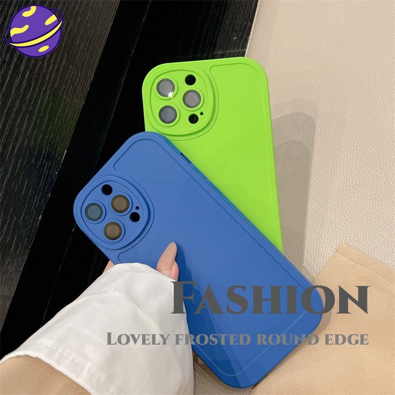 Soft Case Pelindung Mata Model Tepi Bulat Buram Untuk iPhone 14 13 12 11 Pro X XS Max XR 7 8 Plus