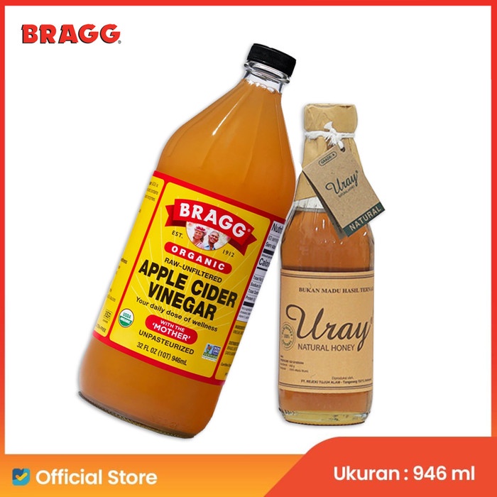 

Bunding Bragg Organic Apple Cider Vinegar 946 ml + Madu Uray 450 gr