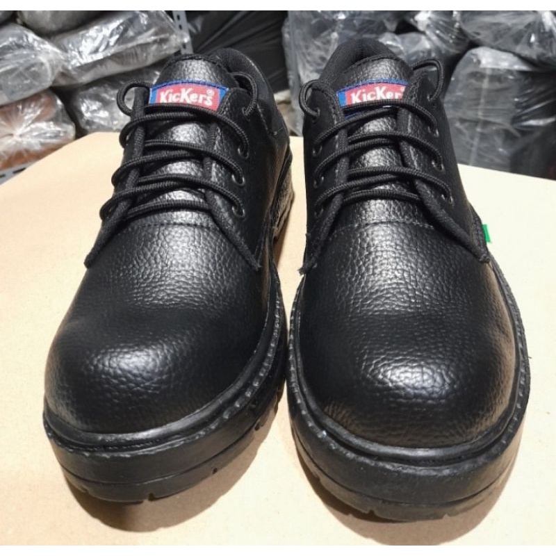 sepatu safety pendek tali warna hitam