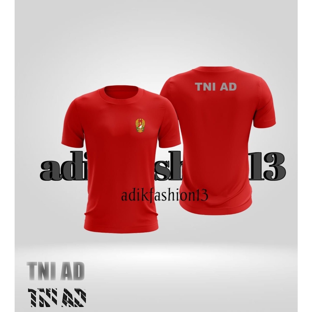 Kaos Jersey TNI AD MERAH / Kaos Olahraga Jersey TNI AD/ Kaos Jersey Dryfit TNI AD MERAH BISA COD