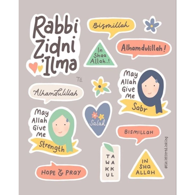 Sticker islamic muslimah hiasan stiker aesthetic custom laptop hp