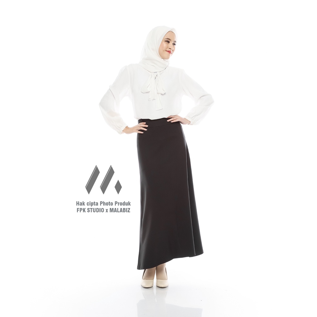 VIOLA BLACK - Rok Basic Rok Span A Rok Basic Standar ROk Hitam Formal Guru Kerja Ustadzah Model Klok A Span