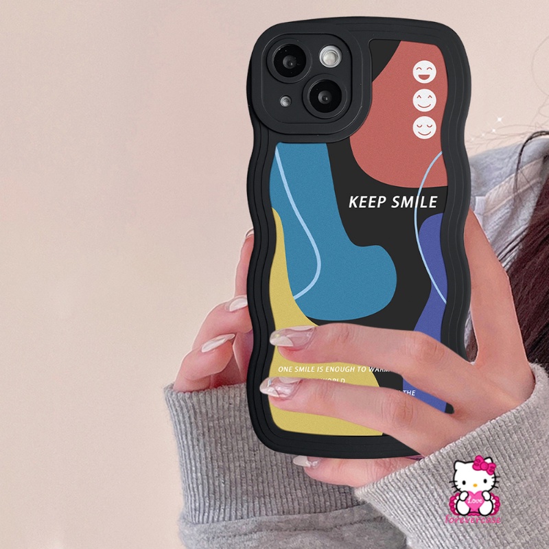 Casing OPPO A96 A16 A95 A54 A74 A57 A3s A5 A9 A77s A1k A7 A15s A76 A15 A55 A53 A5s A52 A12E A16s A72 Reno 8 735 Motif Smiley