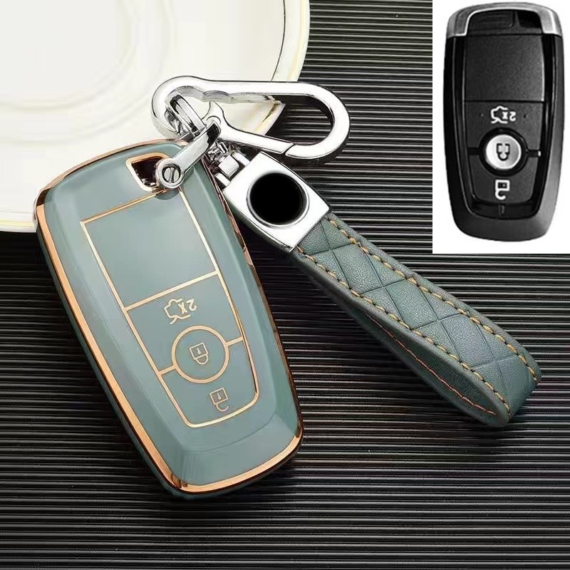 Casing Kunci Mobil Model Flip Bahan TPU Untuk Ford F150 F250 Explorer Ranger Wildtrak T6 Fiesta Monde