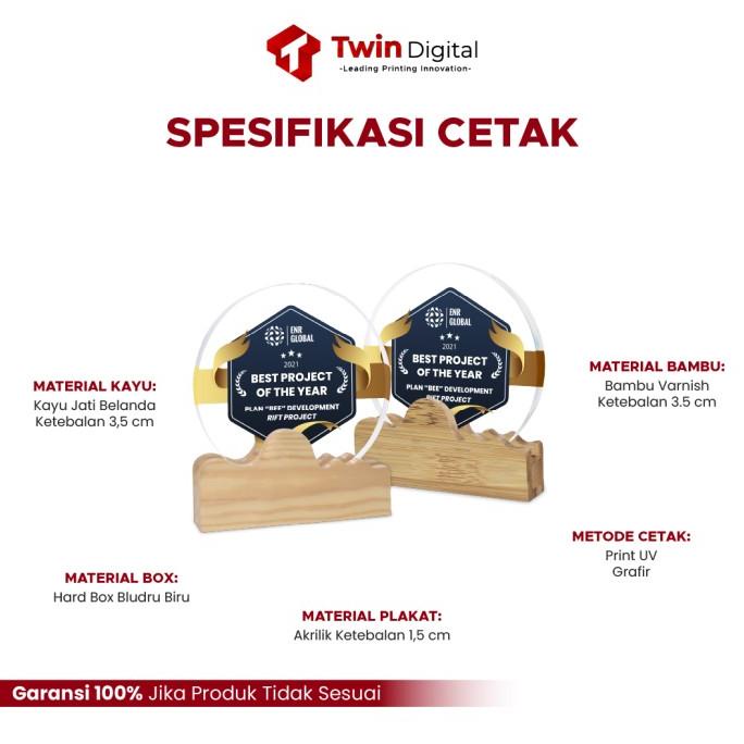 Plakat Akrilik Premium Piagam Penghargaan Tropi Wisuda - Plakat WP.24