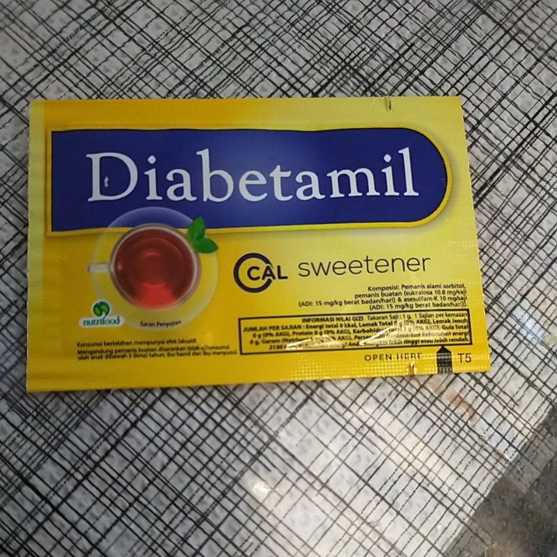 

Gula Diet Diabetes Diabetamil sachet 1 gram sweetener 0 kalori Pemanis Manis