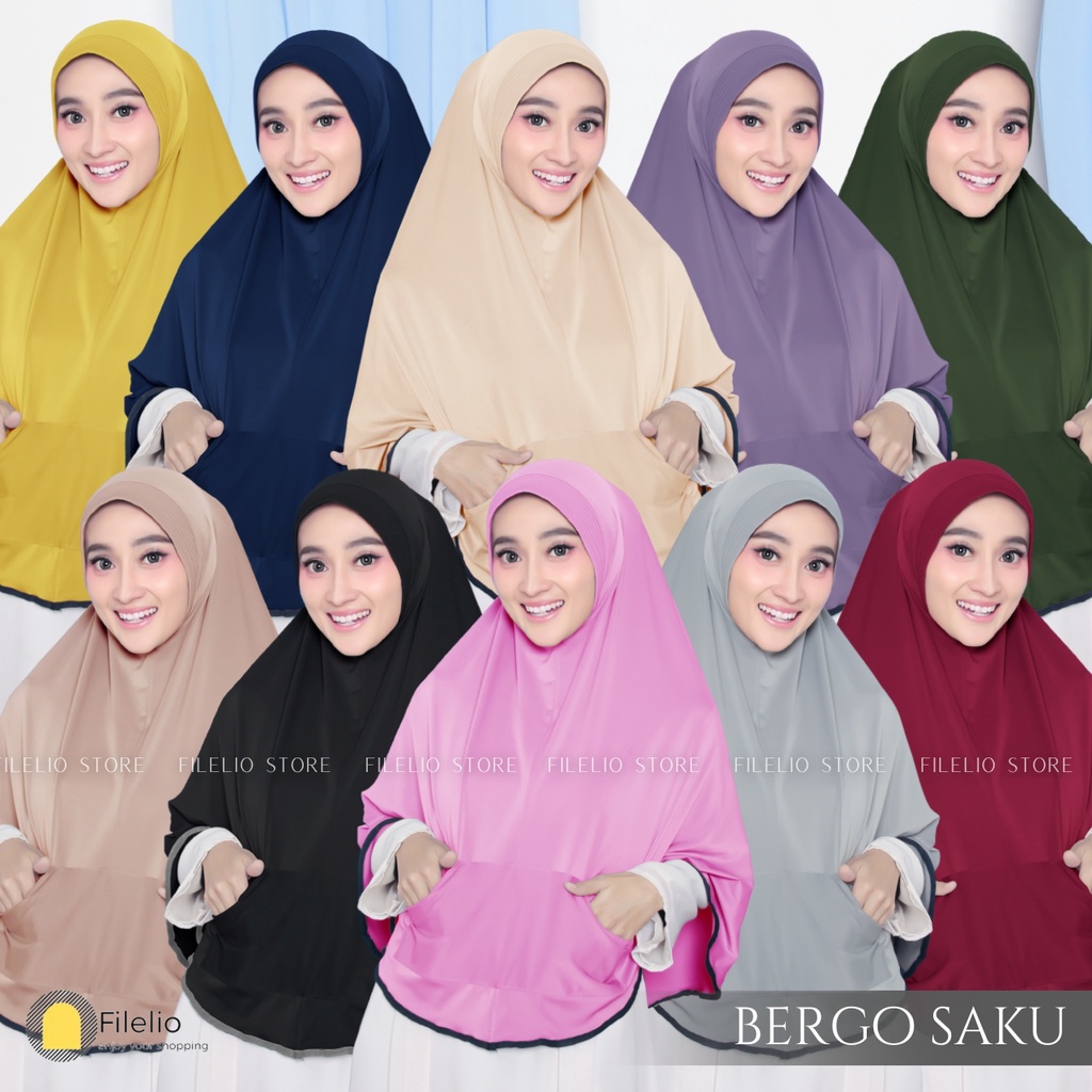 Kerudung INSTAN JUMBO SAKU / JILBAB SAKU JERSEY / HIJAB SAKU MURAH / HIJAB BERGO KHIMAR SAKU