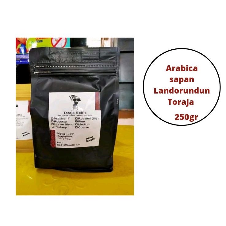 

Kopi Arabica Toraja Landorundun 250 gr Kopi Toraja Arabica