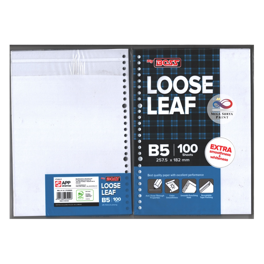 

Loose Leaf B5 100 Lembar Putih Polos