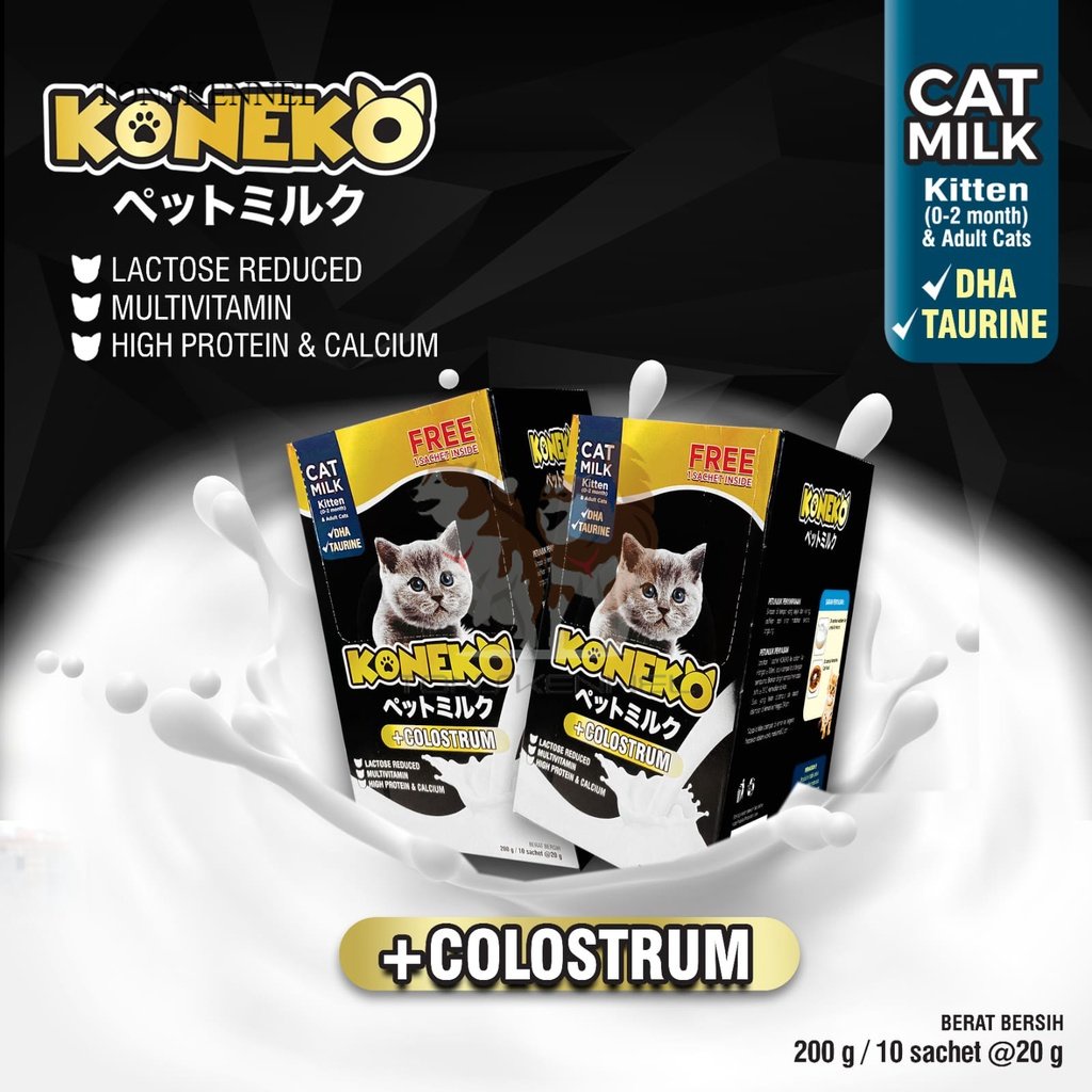 Susu Kucing KONEKO 20gr Sachet | Cat Milk | Japan Licensed | Kitten &amp; Adult Cats Bukan Growssy Top Growth