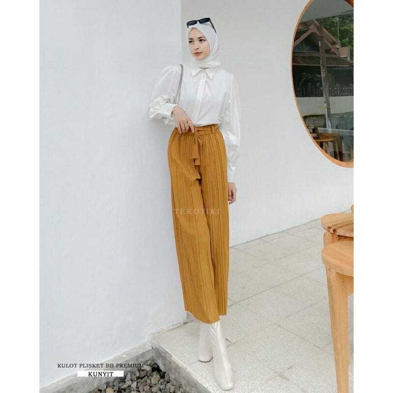 Celana Kulot plisket tali Prada premium bisa cod