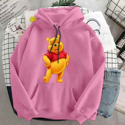 Hoodie Winnie The Pooh Wanita - Jaket Hoodie Jumper - Bahan Fleece