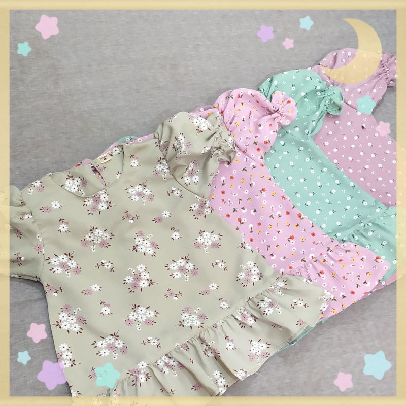 Dress Bayi dan Anak usia 0-5 tahun &quot;Ariella Dress&quot; Material Mango Crinkle