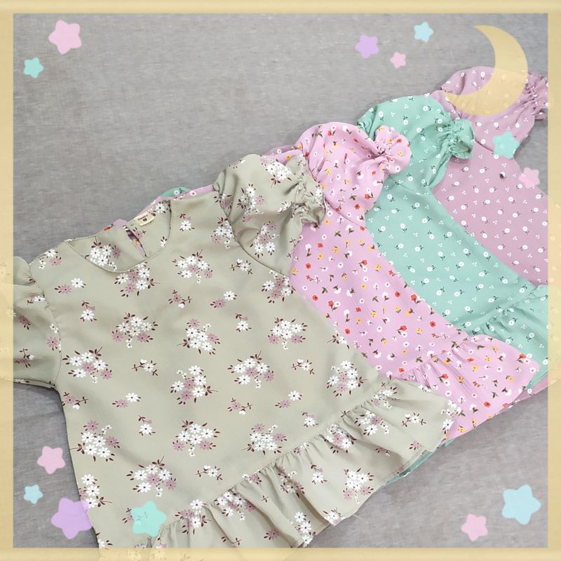 Dress Bayi dan Anak usia 0-5 tahun &quot;Ariella Dress&quot; Material Mango Crinkle