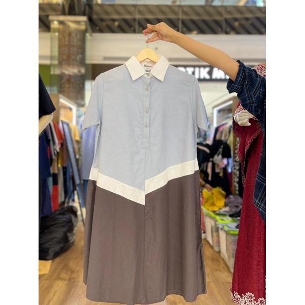 TUNIK TRICOLOR - Merah Cabe, XL