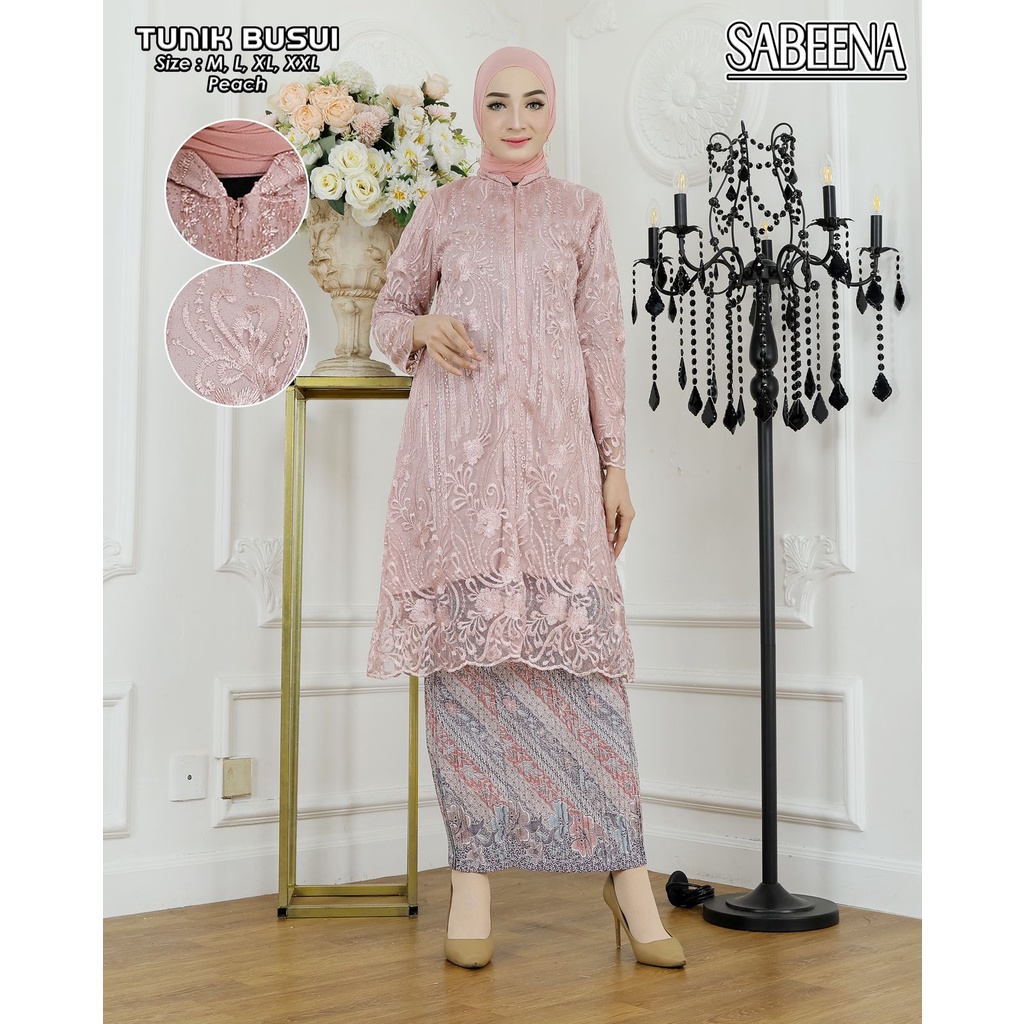 TUNIK SABENNA SET TUNIK TULLE KEBAYA RESLETING DEPAN KEBAYA KONDANGAN KEBAYA MODREN BY GALERY SABEENA