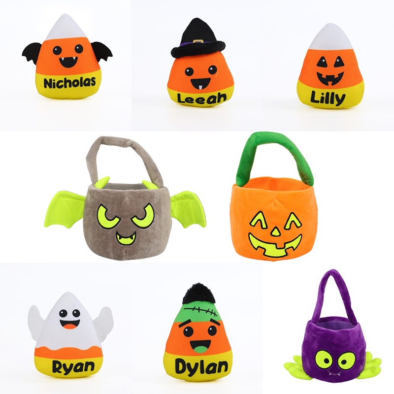 Tote Permen Halloween Mewah Lembut Ryan Leeah Dylan Nicholas Pumpkin Basket