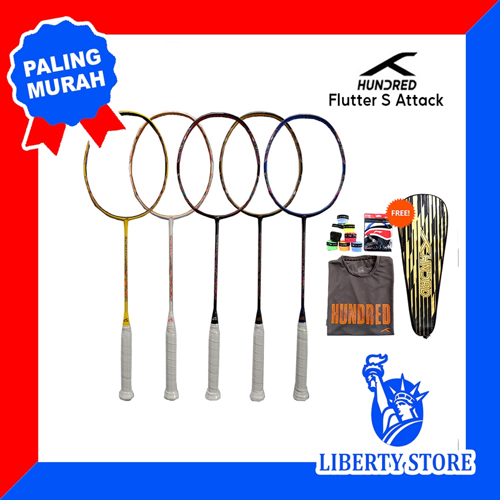 Raket Badminton HUNDRED FLUTTER S ATTACK IMPORT 100% Original