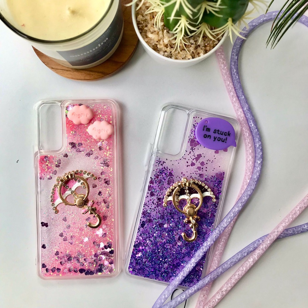 Water Glitter blink case Oppo A31 2020 A53 A74 4G 5G A76 A96 Reno 4F 5F 6 4G a57 2022 7 a16k a16e a17