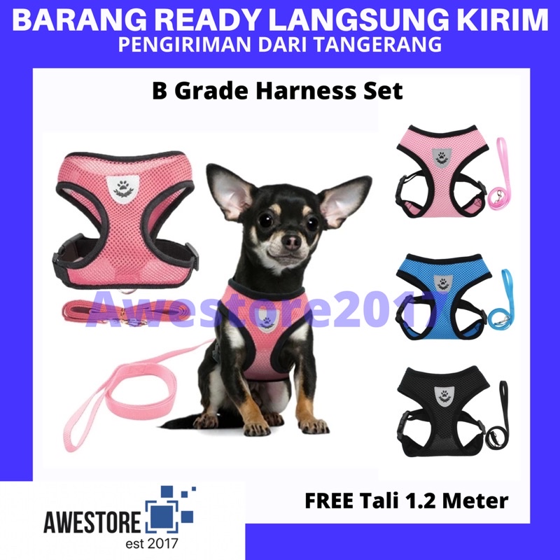 PET Rompi Harness Tali Tuntun Anjing Kucing Dog Leash Cat Vest Kalung