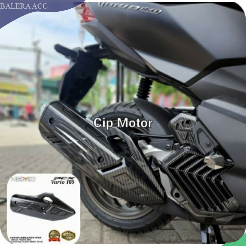 Tutup knalpot Vario 160 Pcx 160 carbon Nemo