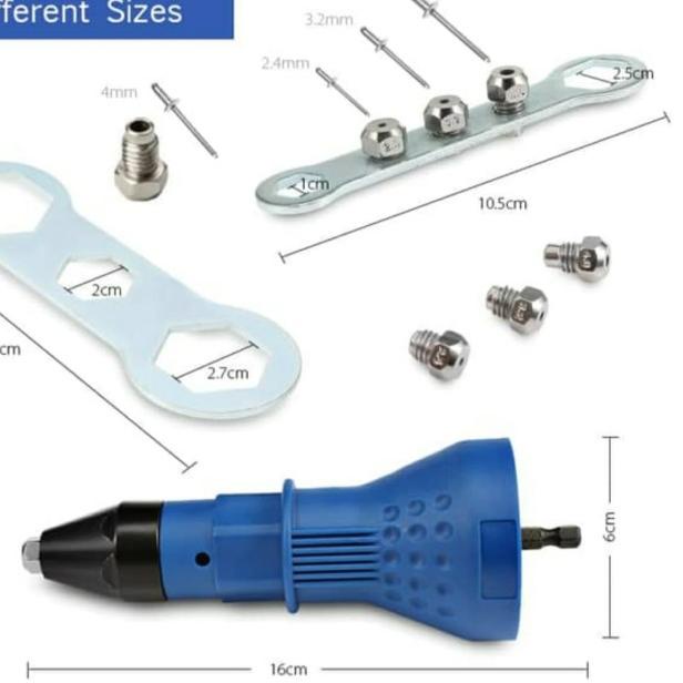 Tang Paku RIVET GUN ADAPTER / Adaptor Tang Rivet Elektric Bor Listrik