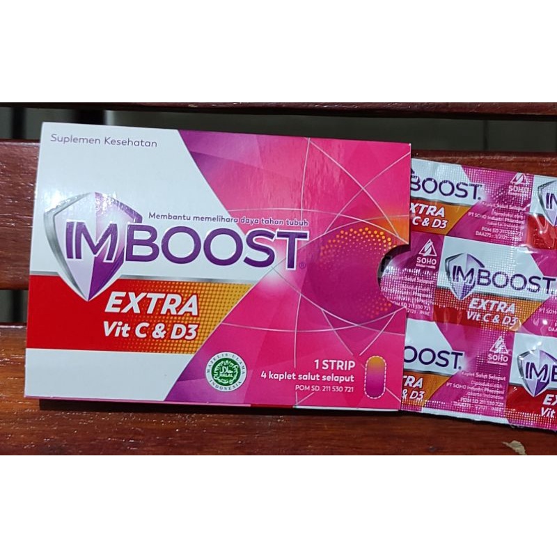 Imboost Extra Isi 4 Tablet / Vitamin C &amp; D3 / Daya Tahan Tubuh / Vitamin Imun Tubuh / Penyembuhan Pasca Sakit