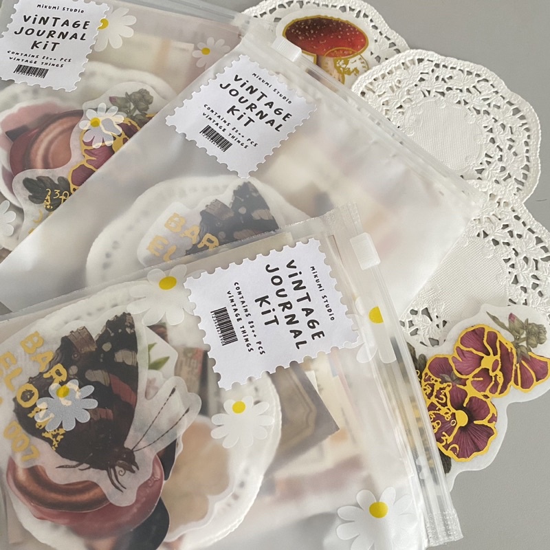 [MIKUMI]- 100++ pcs Vintage Journal kit | Jurnal kit Vintage | Scrapbook Vintage | Vintage Bujo | St