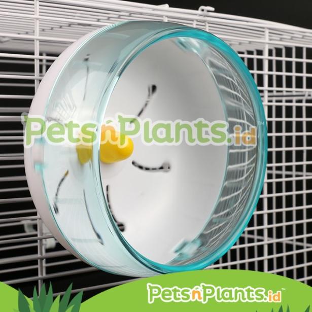 Mainan Roda Kandang Syrian Hamster - Silent Jogging Wheel Import BESAR - Biru Muda