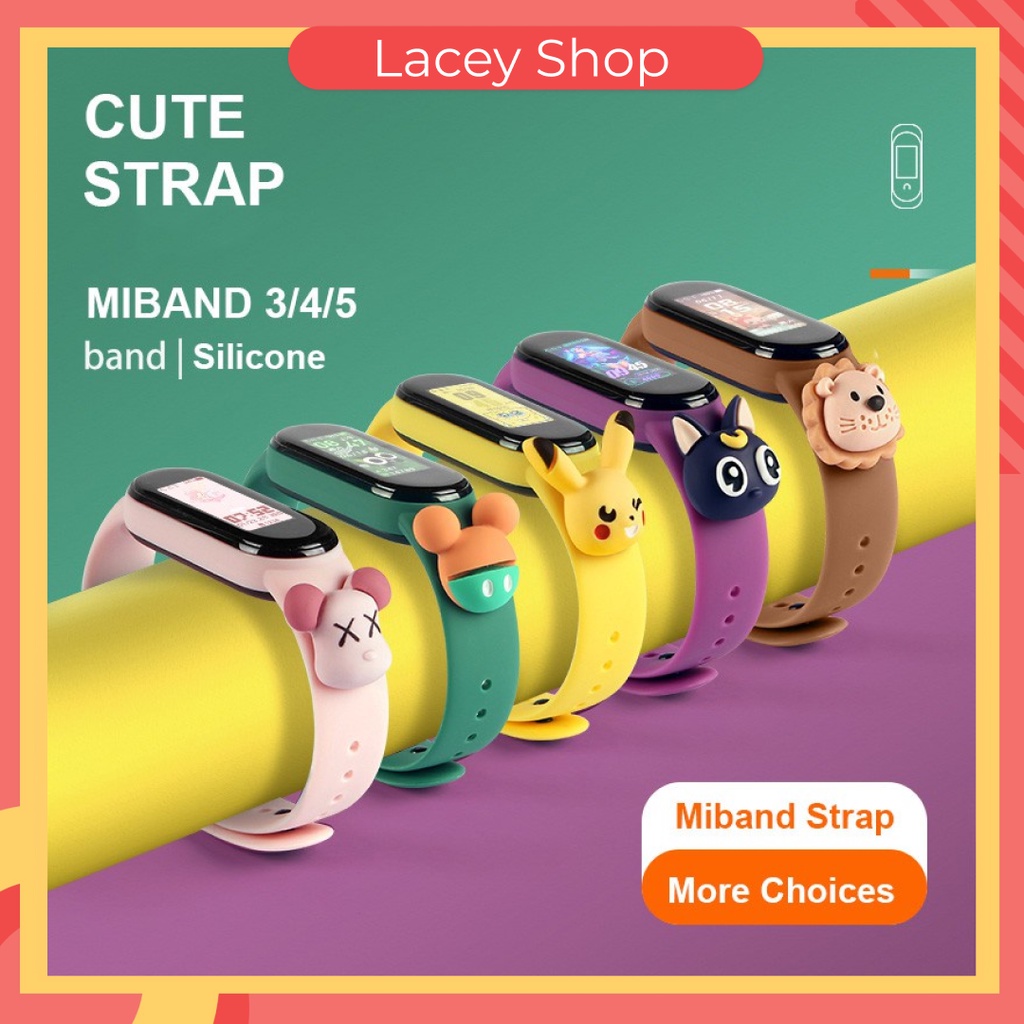 Tali Strap Xiaomi Mi Band 3/4/5/6 Boneka Kartun Besar 3D LUCU