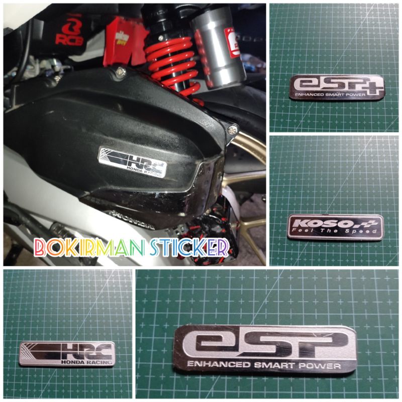 EMBLEM STAINLESS FILTER ESP OHLINS KOSO