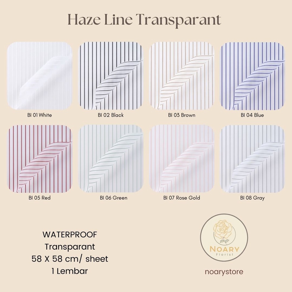 Haze Line Transparent Kertas Bunga Wrapping Cellophane Paperwrap Buket Bunga Bungkusan Bunga / Flower Wrapping / Cellophane / Wrap / Kertas Bunga / Kertas Kado / Flower Paper / Kertas Grosir / Kertas Import / Kertas Cellophane / Florist / Buket Bunga / Fl