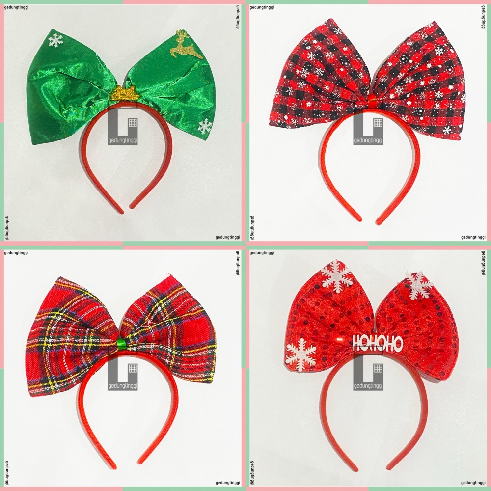 Bandana Bando Accesoris Accesories Asesories Hiasan Pita Rambut Hadiah Kado Dekorasi Lonceng Tanduk Rusa Raindeer Snowmen Snowman Topi Santa Claus Sinterklas Hat Ornamen Pesta Pohon Natal Merry Christmas Xmas Gift Ornament Anak Anak Perempuan Dewasa Murah