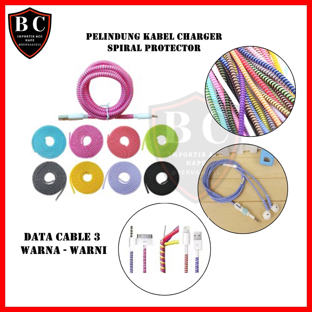 PELINDUNG KABEL CHARGER SPIRAL PROTECTOR DATA CABLE WARNA - WARNI